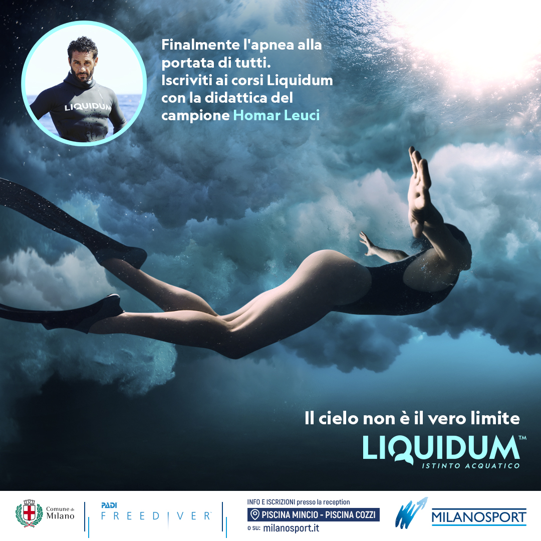 NUOVI CORSI DI APNEA CON LIQUIDUM E IL CAMPIONE HOMAR LEUCI A MILANOSPORT
